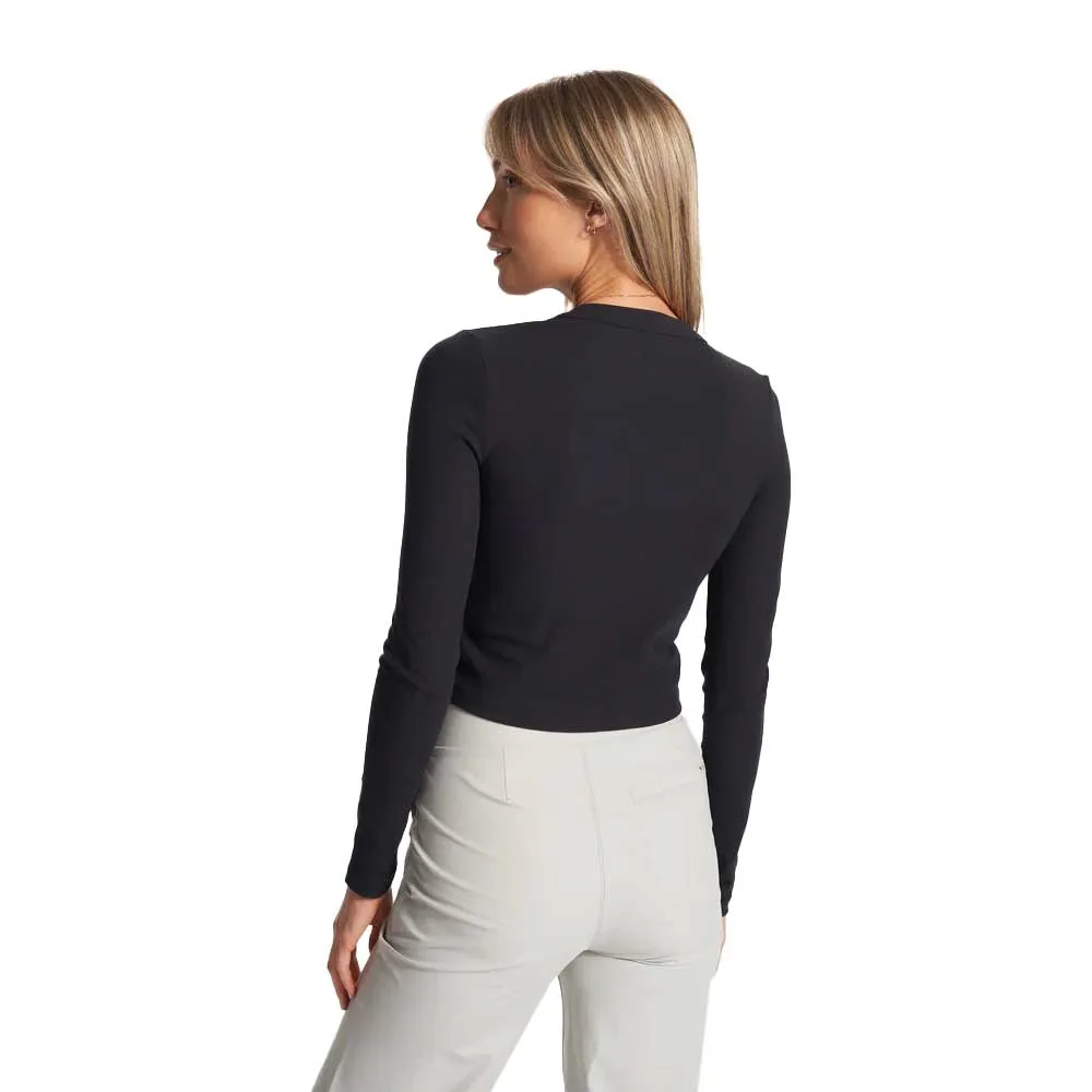 Women's Long Sleeve Pose Scoop Tee - Black