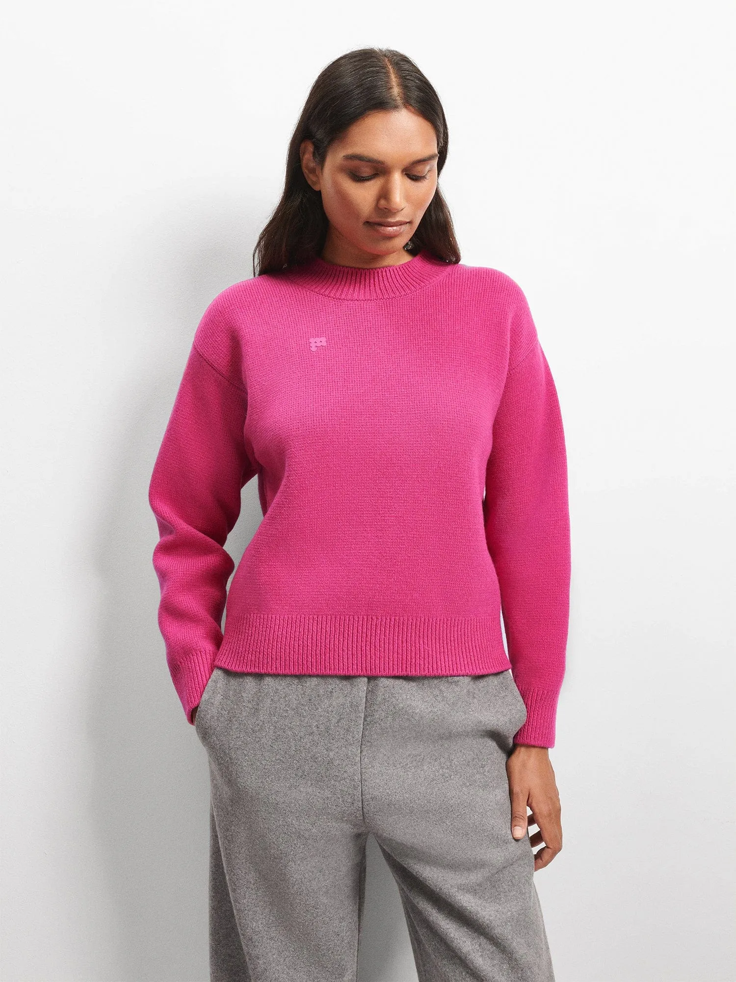 Women's Recycled Cashmere Sweater—tourmaline pink