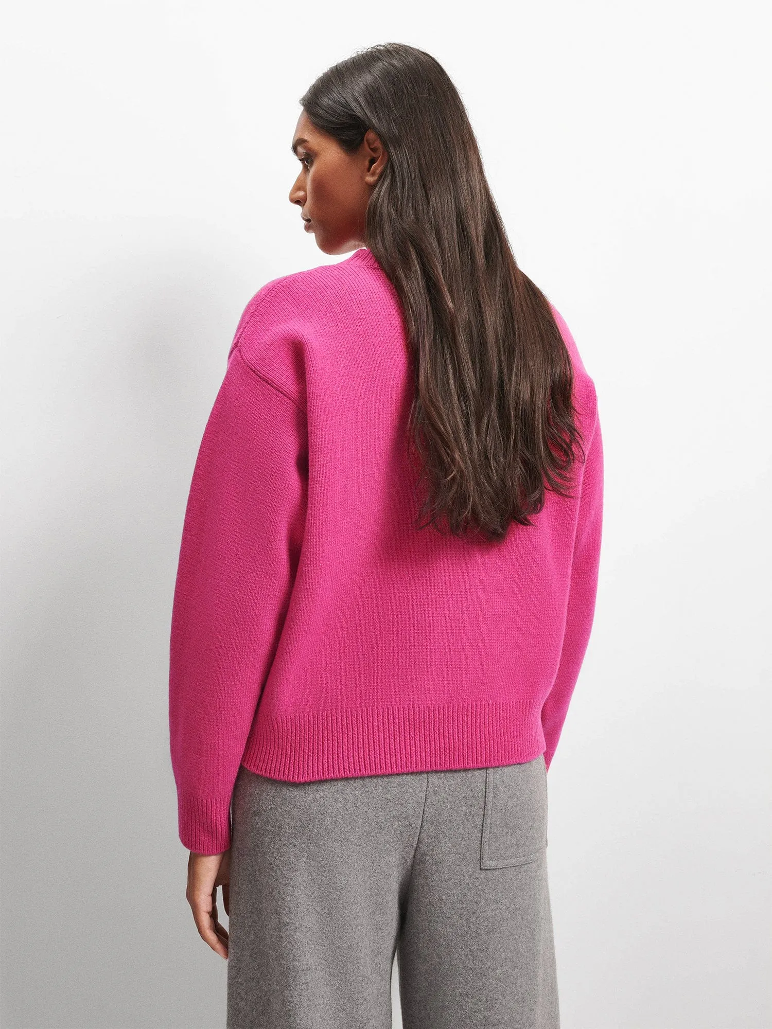 Women's Recycled Cashmere Sweater—tourmaline pink