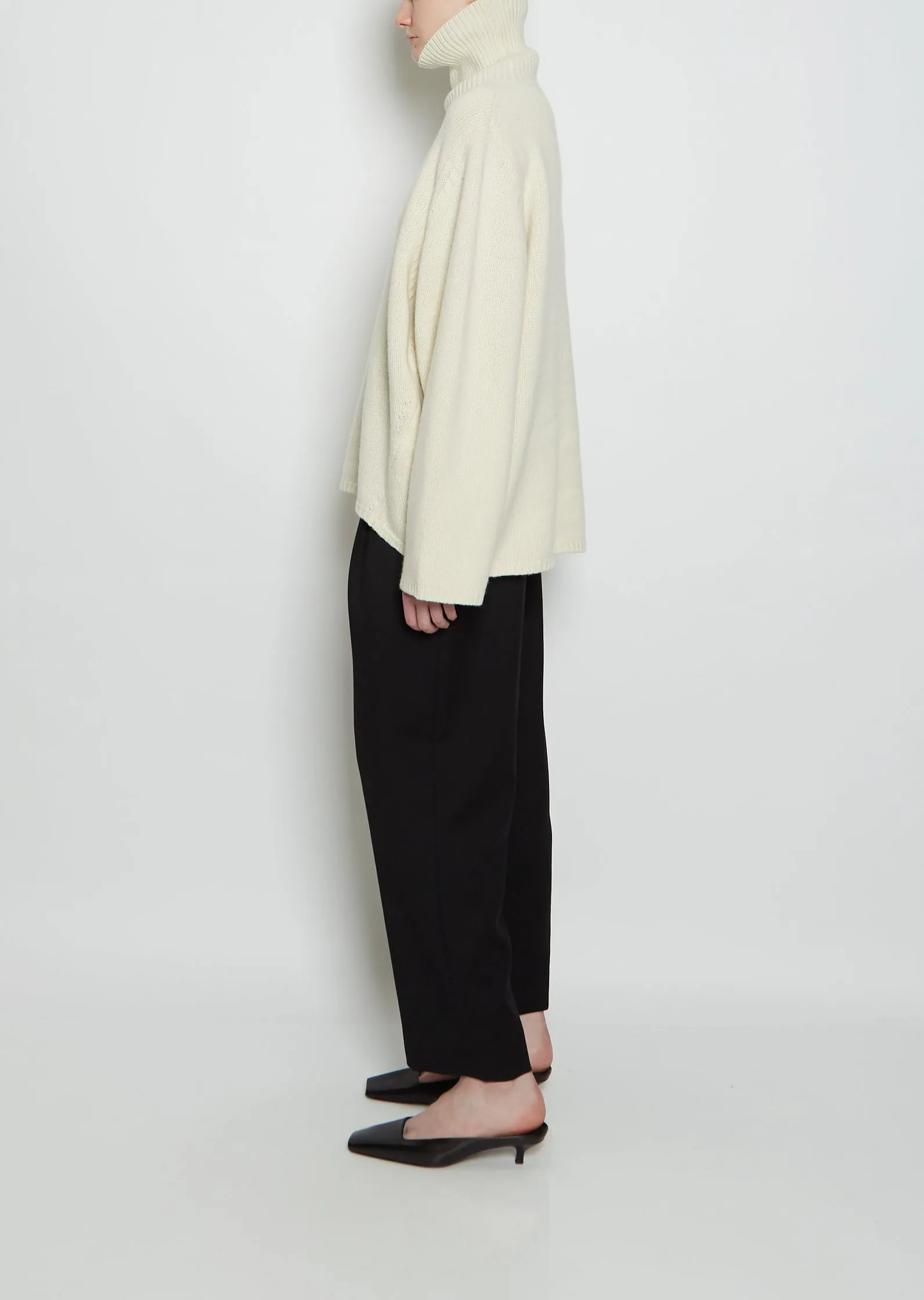 Wool Cashmere Turtleneck — Macadamia