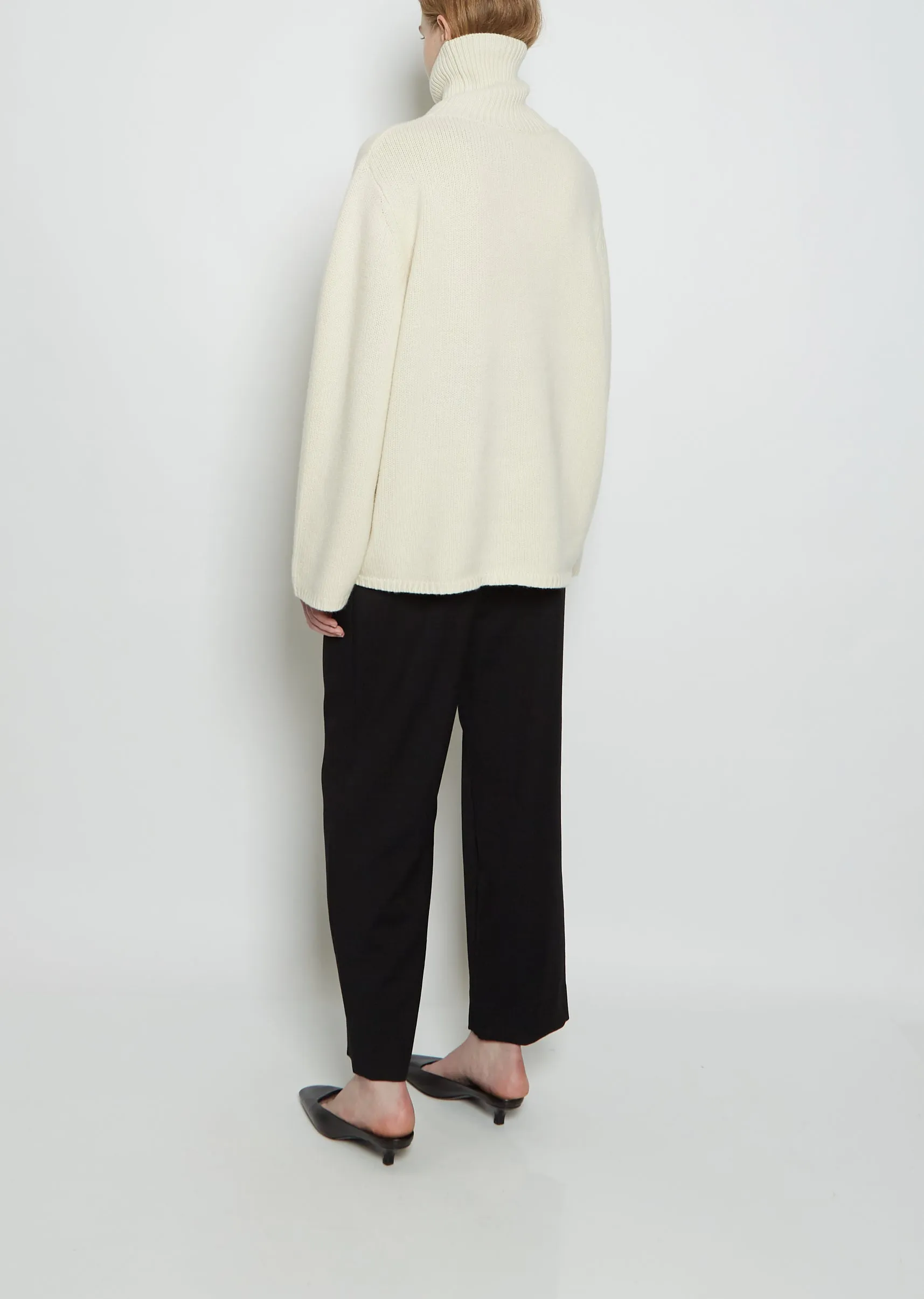 Wool Cashmere Turtleneck — Macadamia