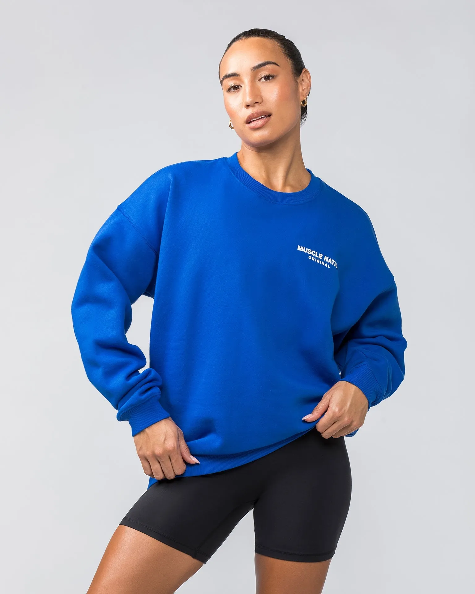 Worldwide Crew Pullover - Bondi Blue