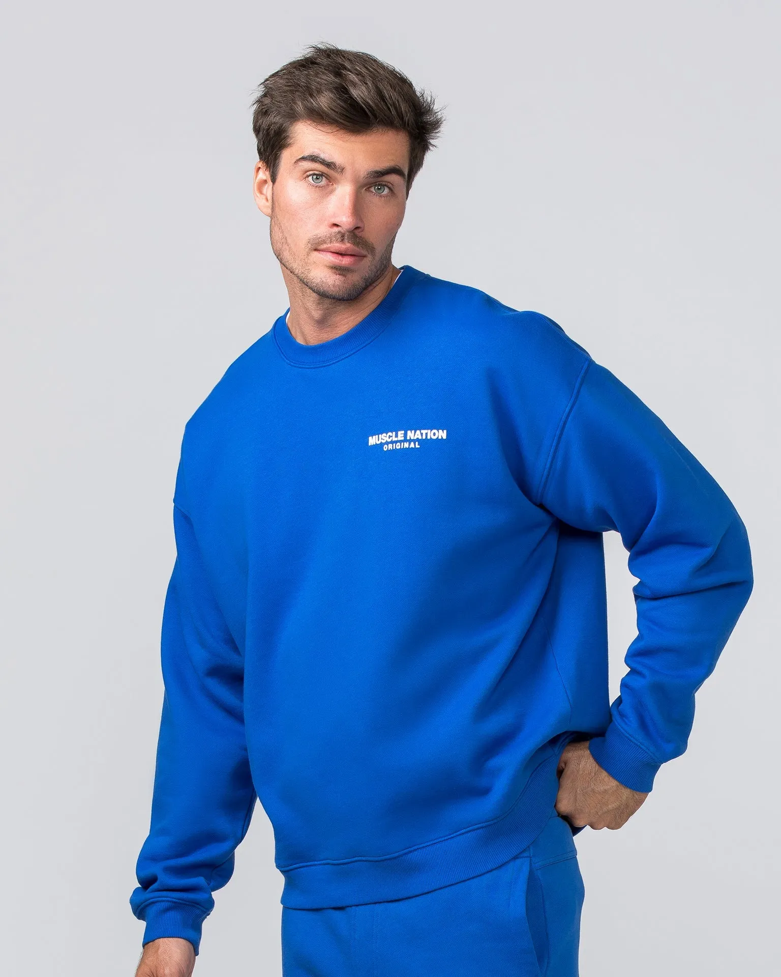 Worldwide Crew Pullover - Bondi Blue