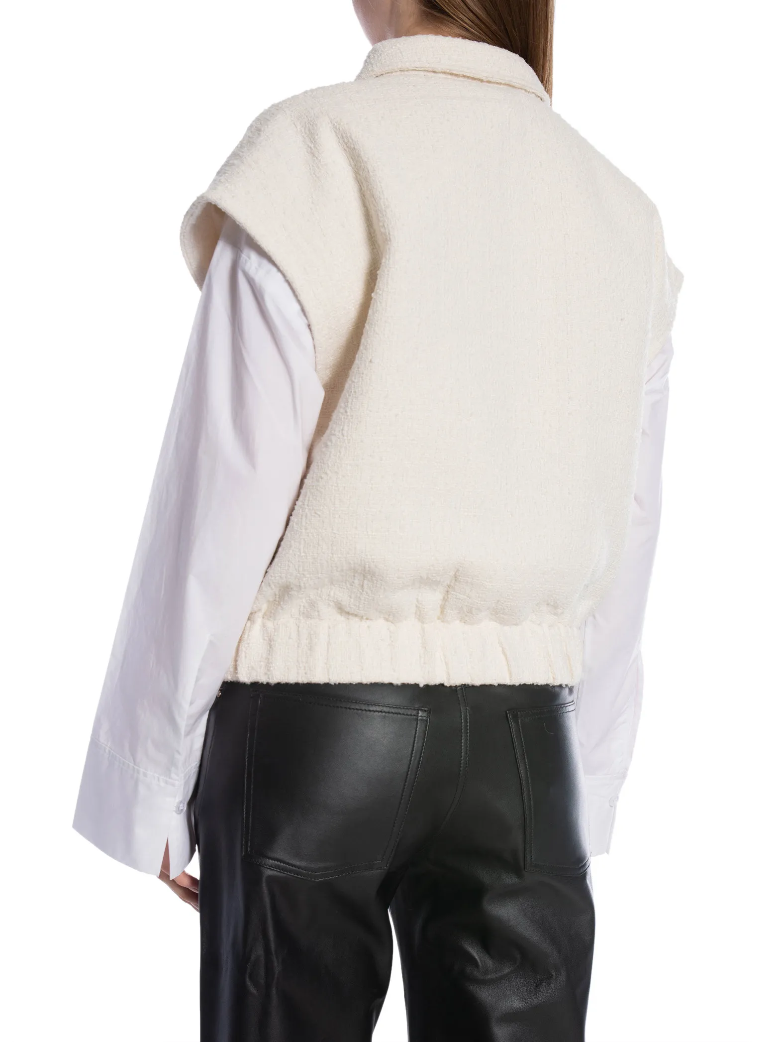 YAYA JACKET WOVEN SLEEVELESS STRUCTURED FABRIC OFF WHITE