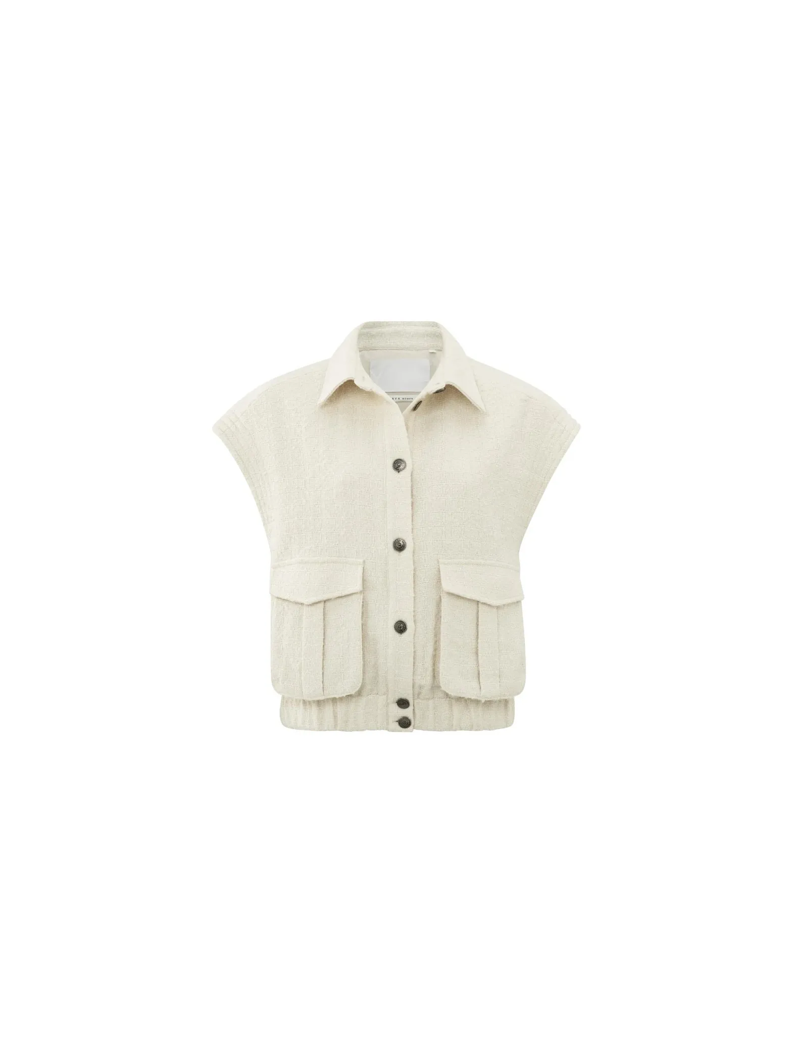 YAYA JACKET WOVEN SLEEVELESS STRUCTURED FABRIC OFF WHITE