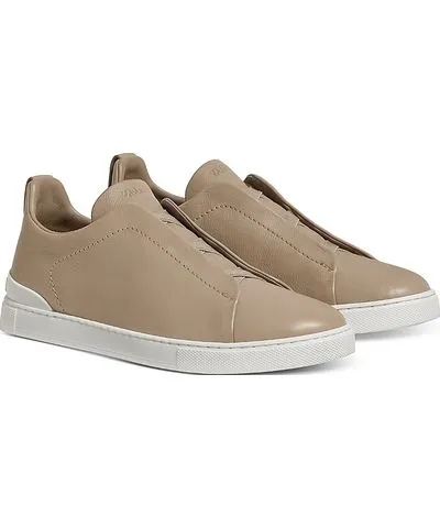 Zegna Men's Secondskin Triple Stitch Low Top Sneakers